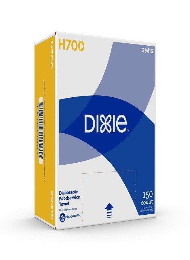 GEP29416 - منشفة طعام للاستخدام مرة واحدة من GP Pro Dixie H700، مخططة باللونين الأبيض والأخضر